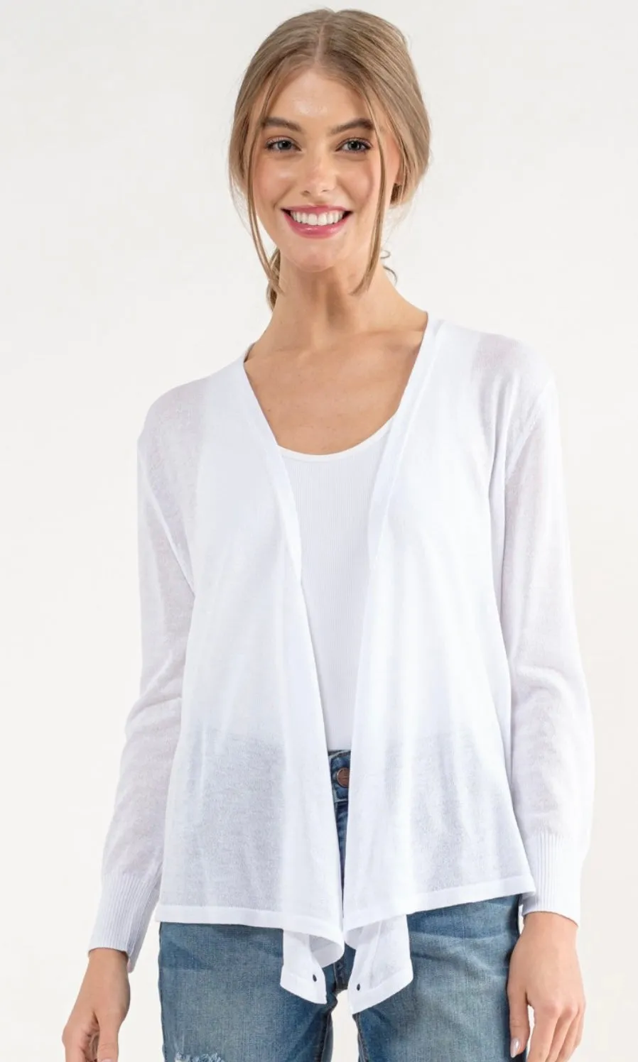 Arasy Black Wrap Lightweight Drape Cardigan Sweater