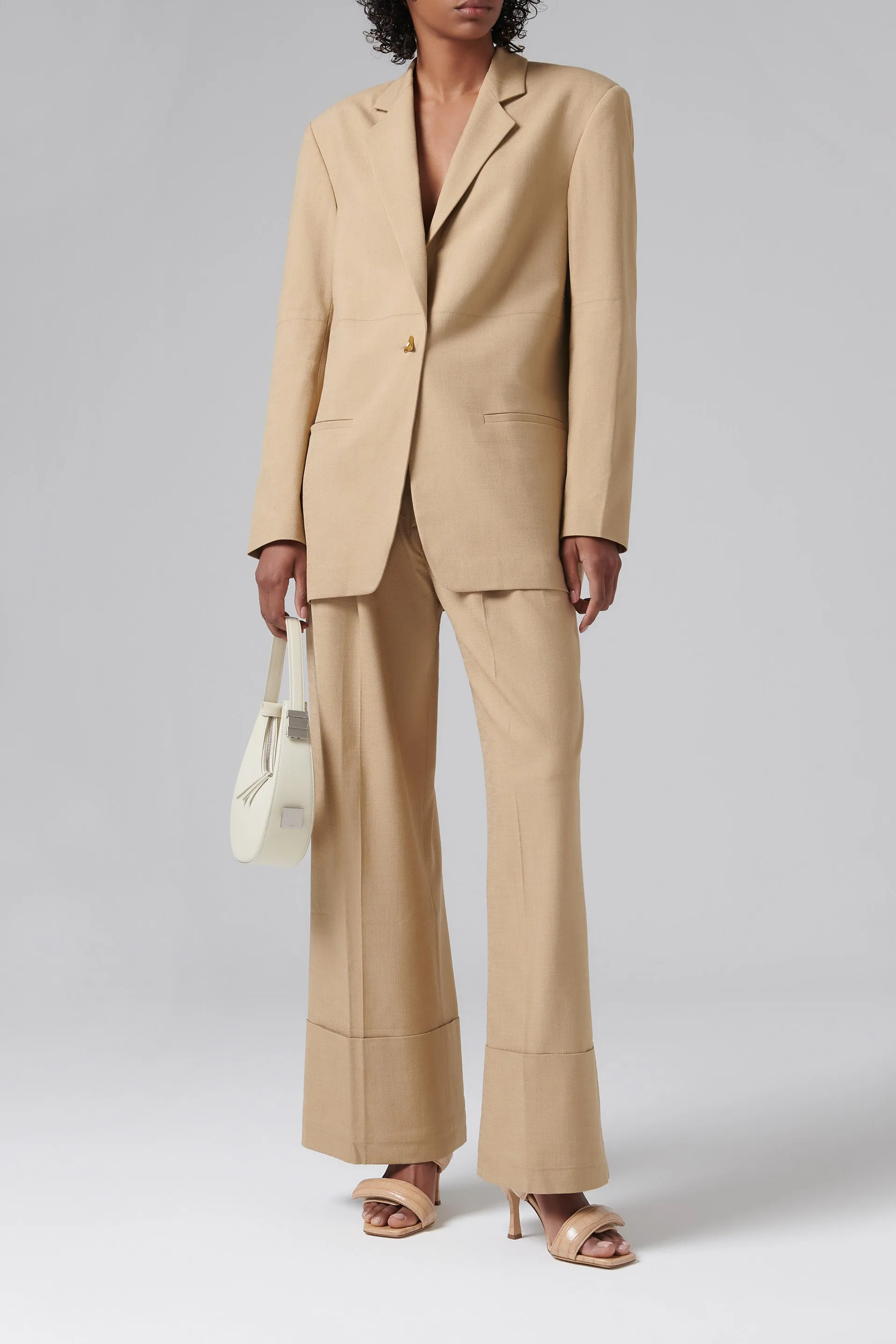 Beige Mercedes Boxy Blazer