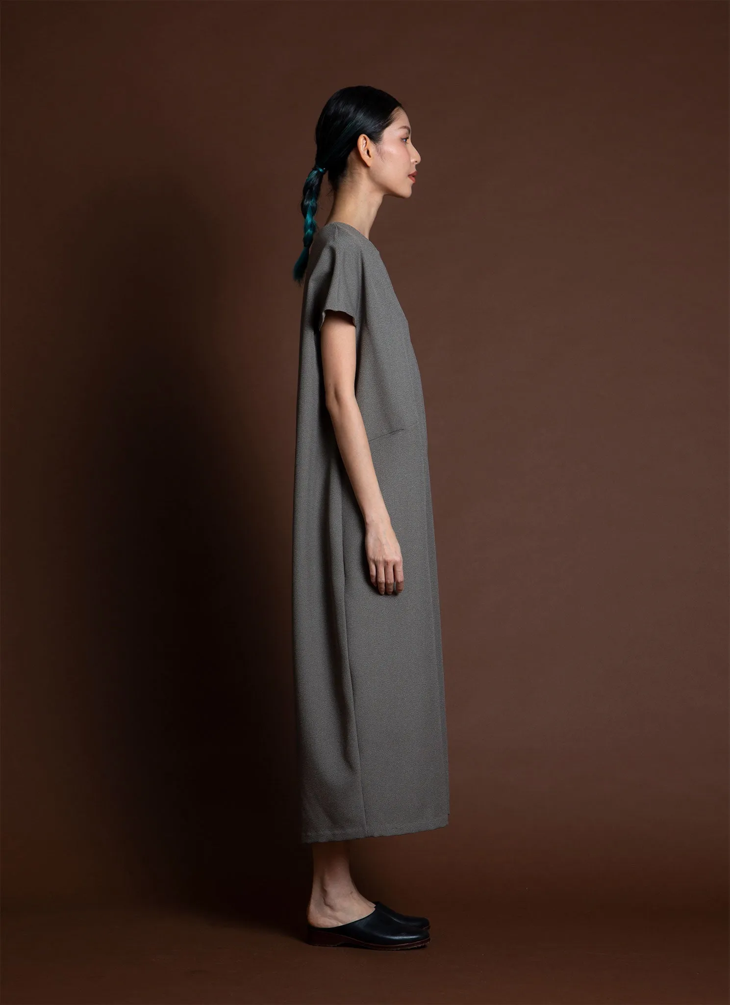 Dahlia Pleatstay Pocket Onesie - Sage Green/Grey