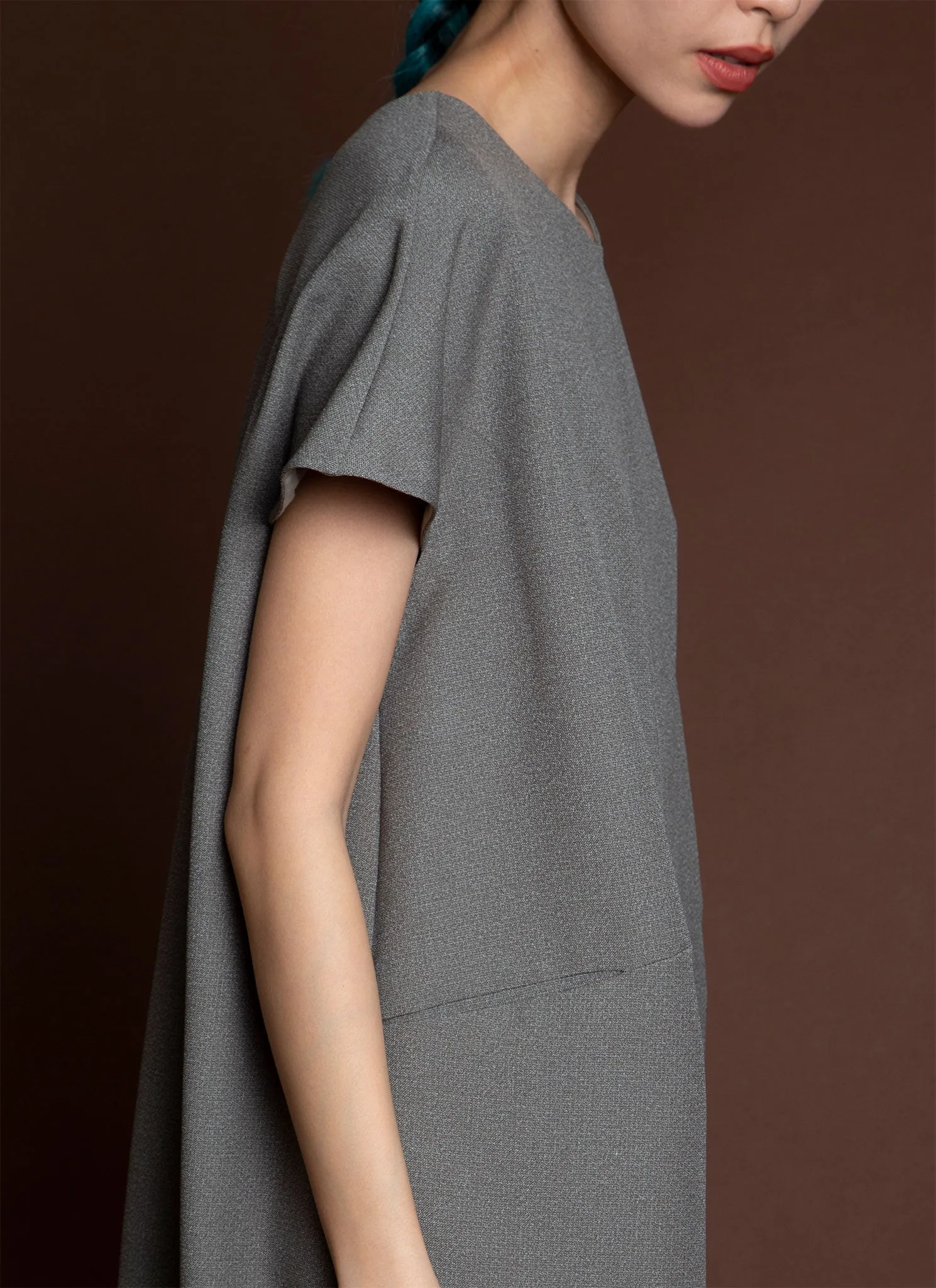Dahlia Pleatstay Pocket Onesie - Sage Green/Grey