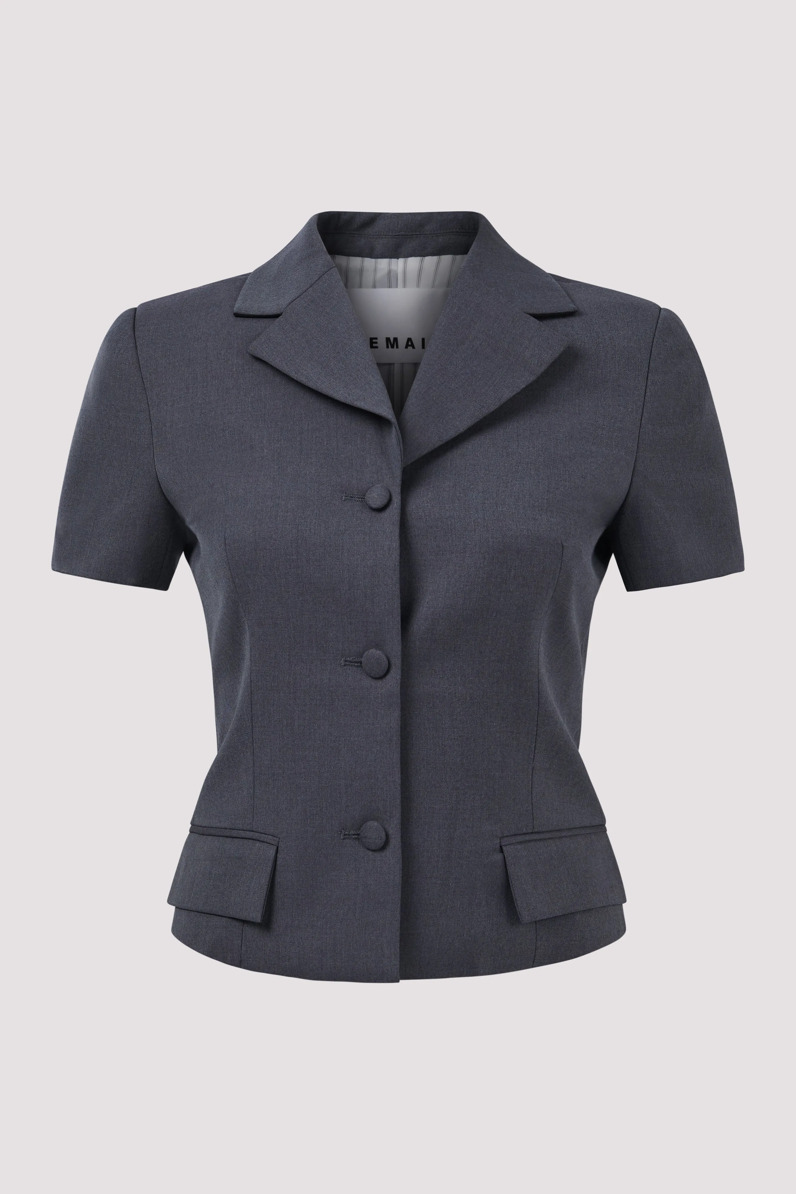 Grey Fitted Suiting Blazer