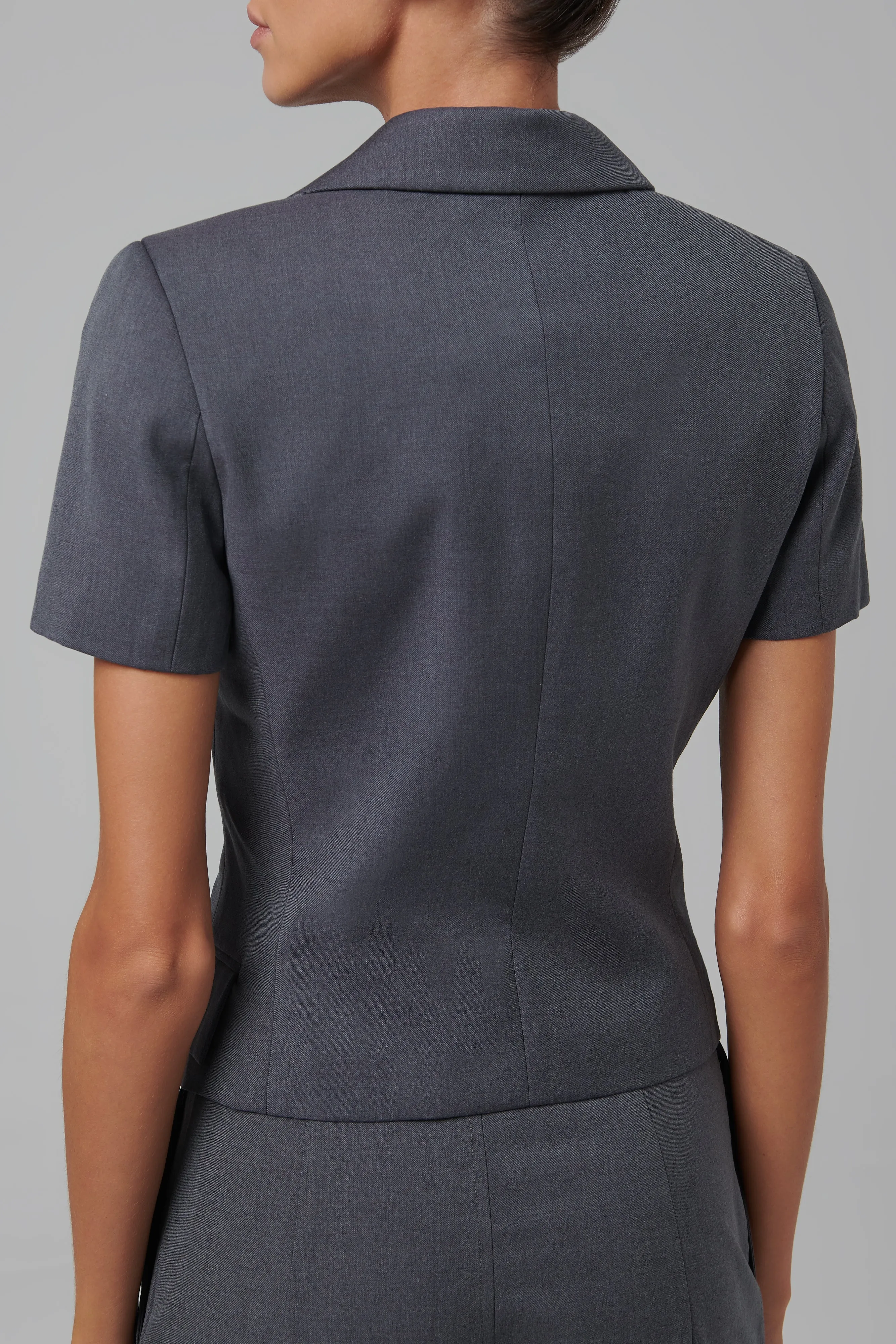 Grey Fitted Suiting Blazer