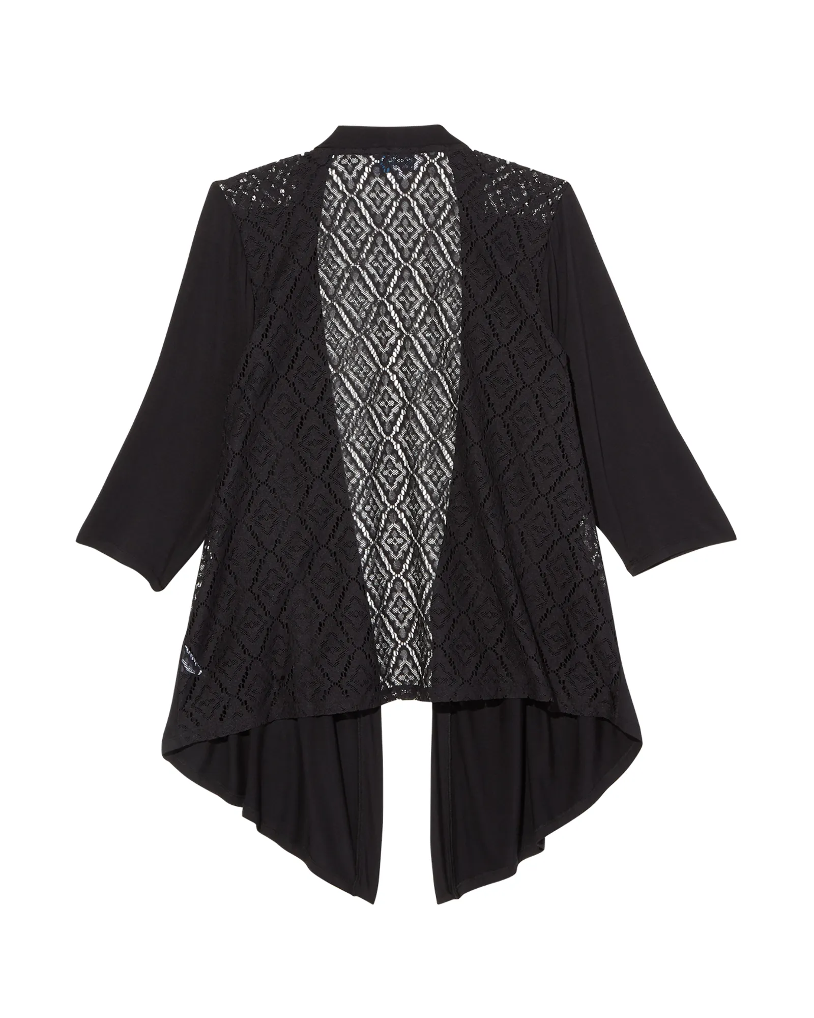 Helen 3/4 Sleeve Pointelle Back Cardigan | Black