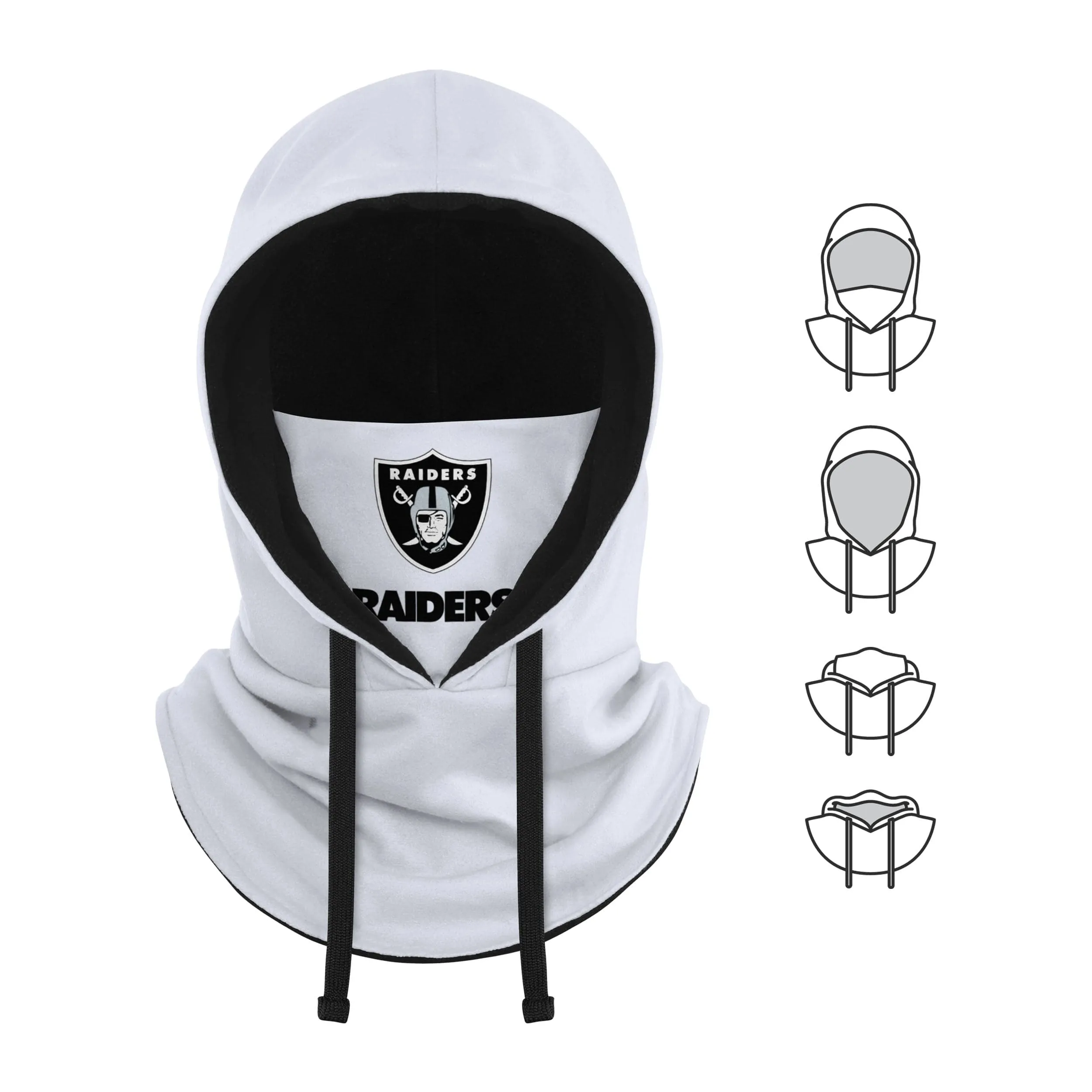 Las Vegas Raiders NFL White Drawstring Hooded Gaiter