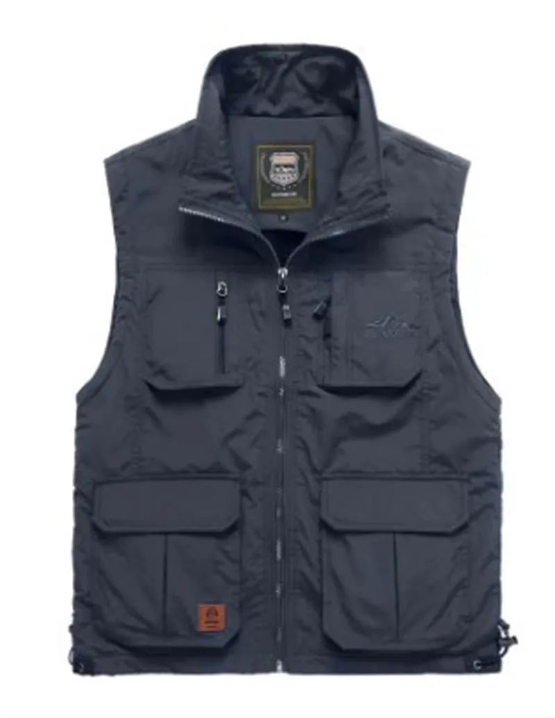 Men Quick Dry Multi-Pocket Fishing Hiking Travel Thin Vest Jacket Outdoor Mountaineering Drift Advertising Photography Chalecos