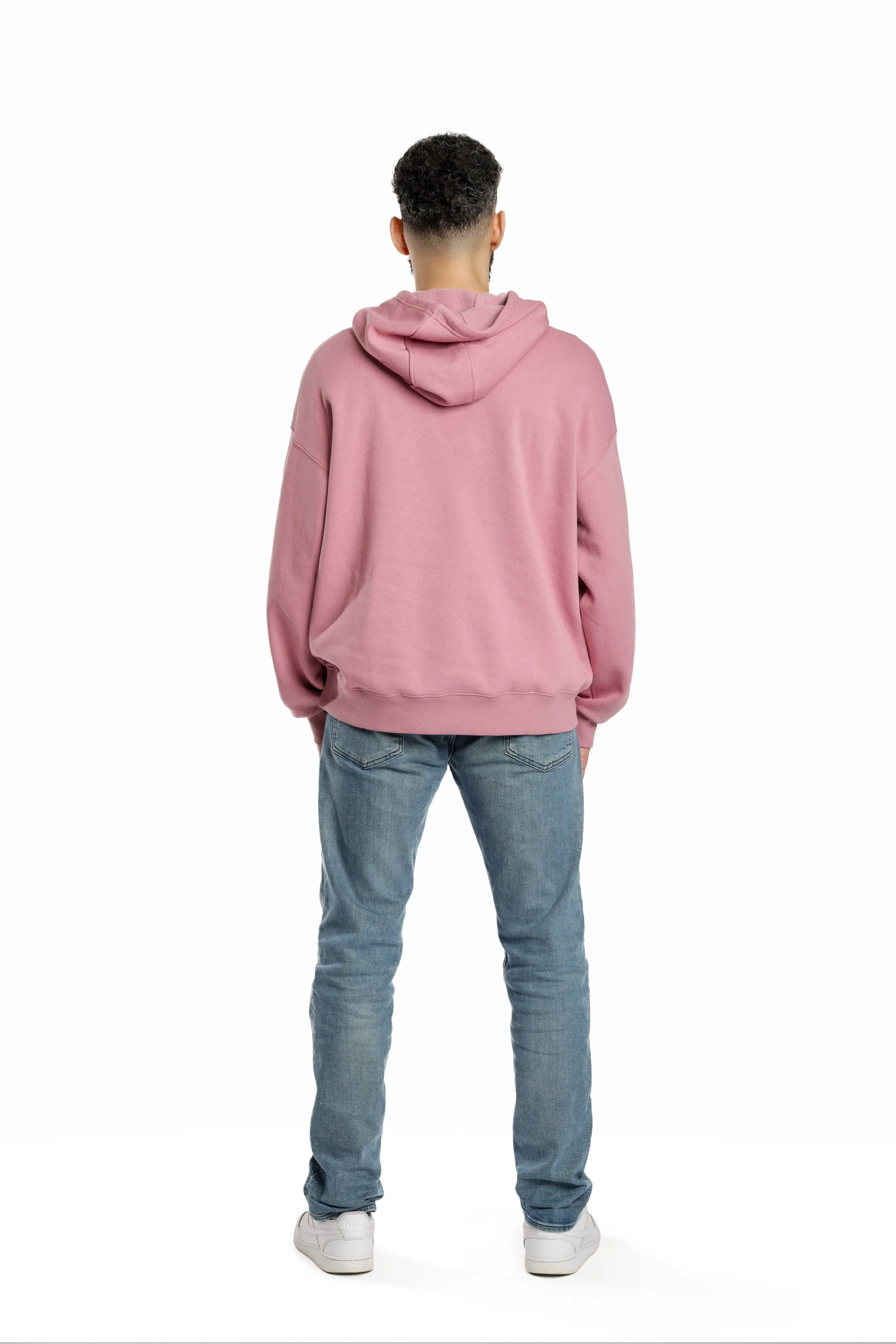 Men's relaxed fit hoodie in orchid pink