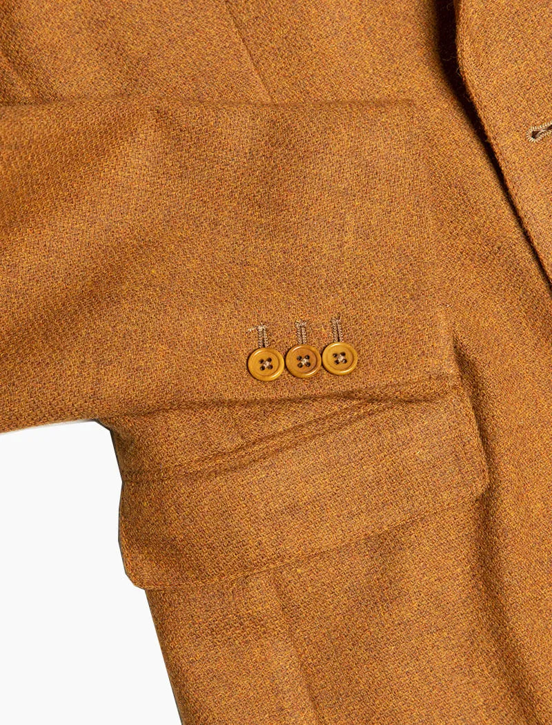 Ochre Yellow Basket Weave Wool Blazer