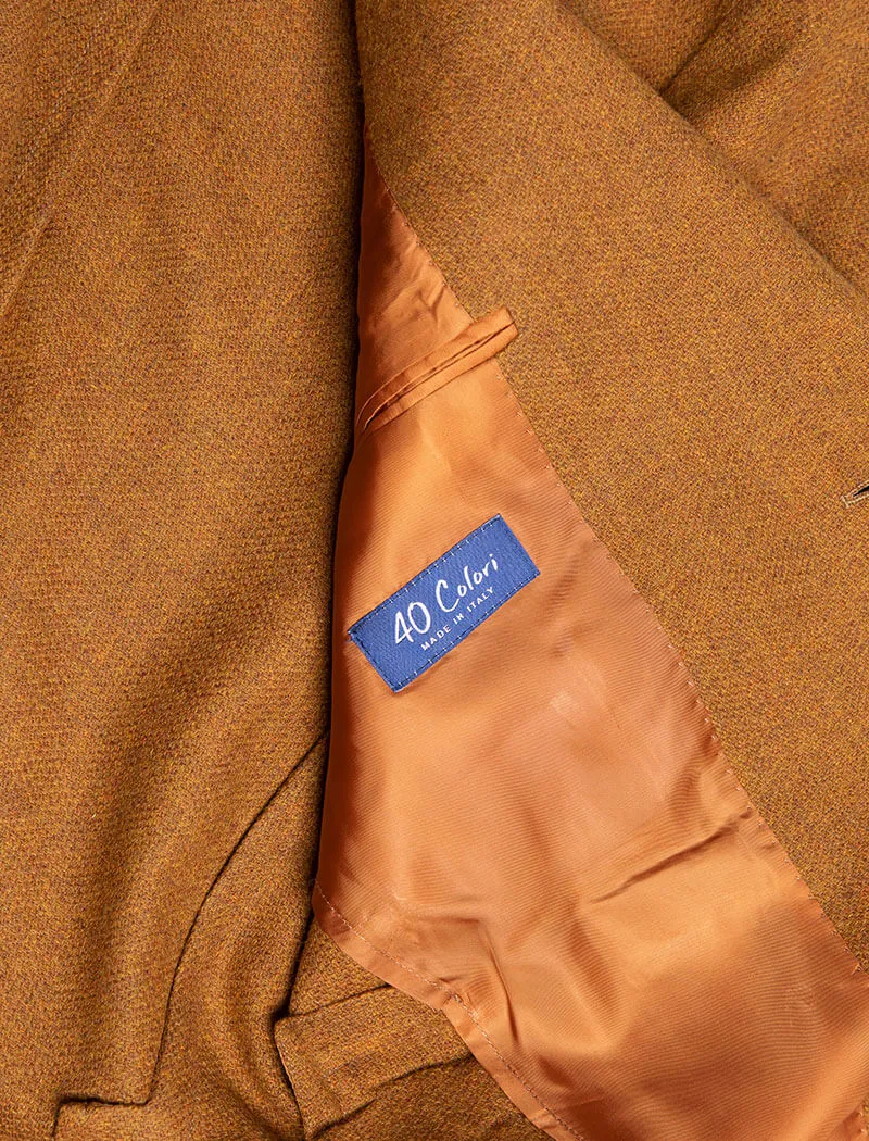 Ochre Yellow Basket Weave Wool Blazer