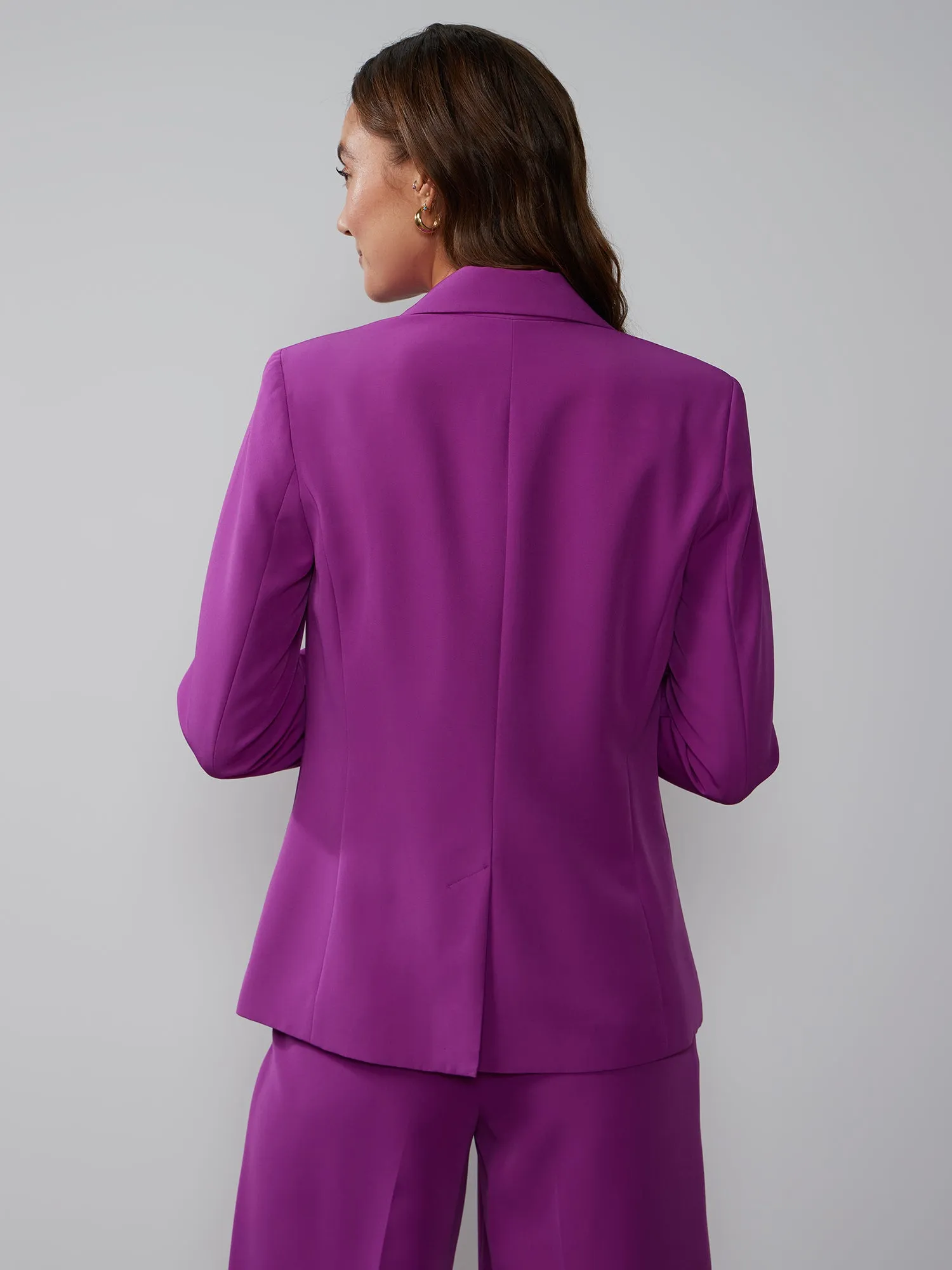 Single-Button Peak-Lapel Blazer