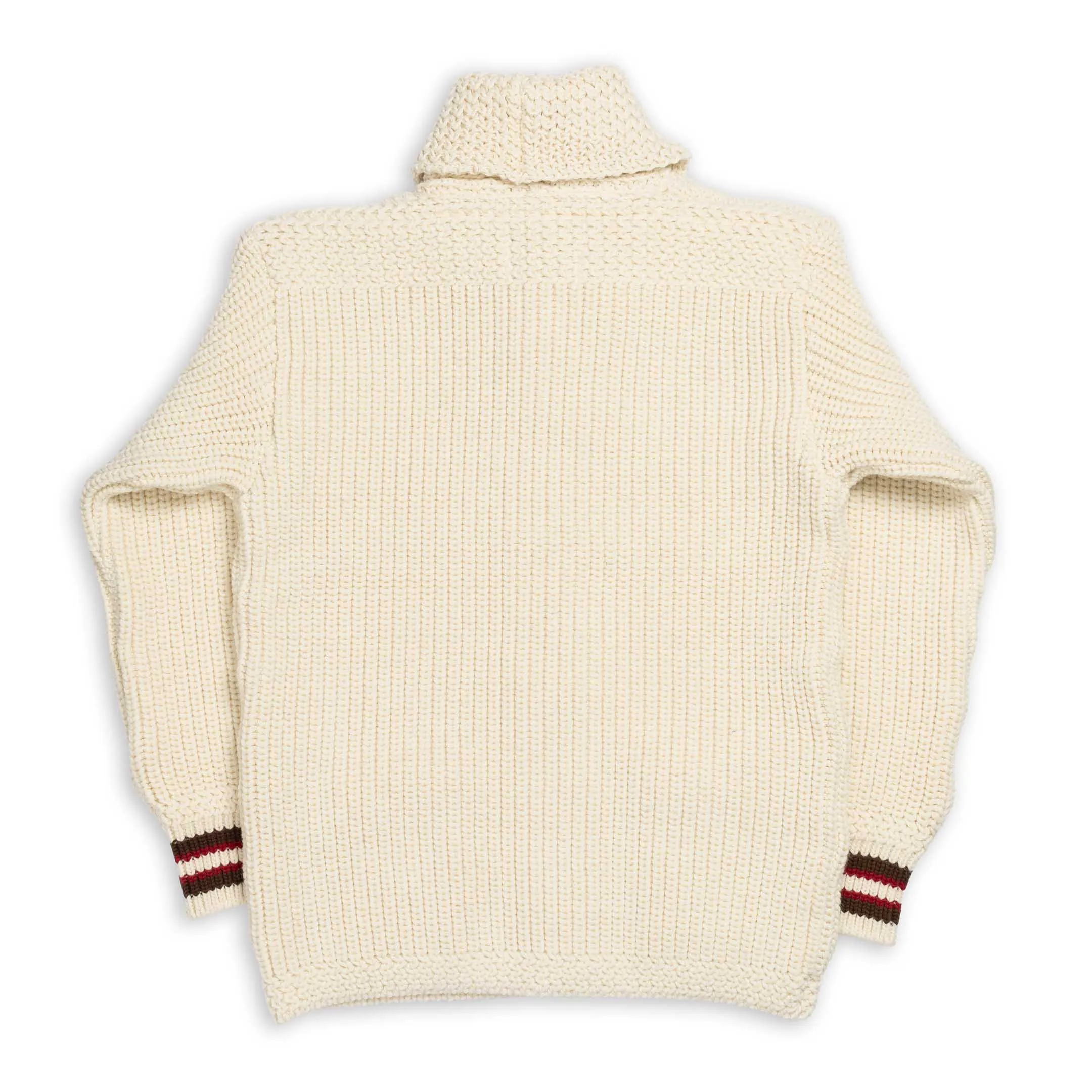 The Real McCoy's Striped Shawl Collar Cardigan Ecru