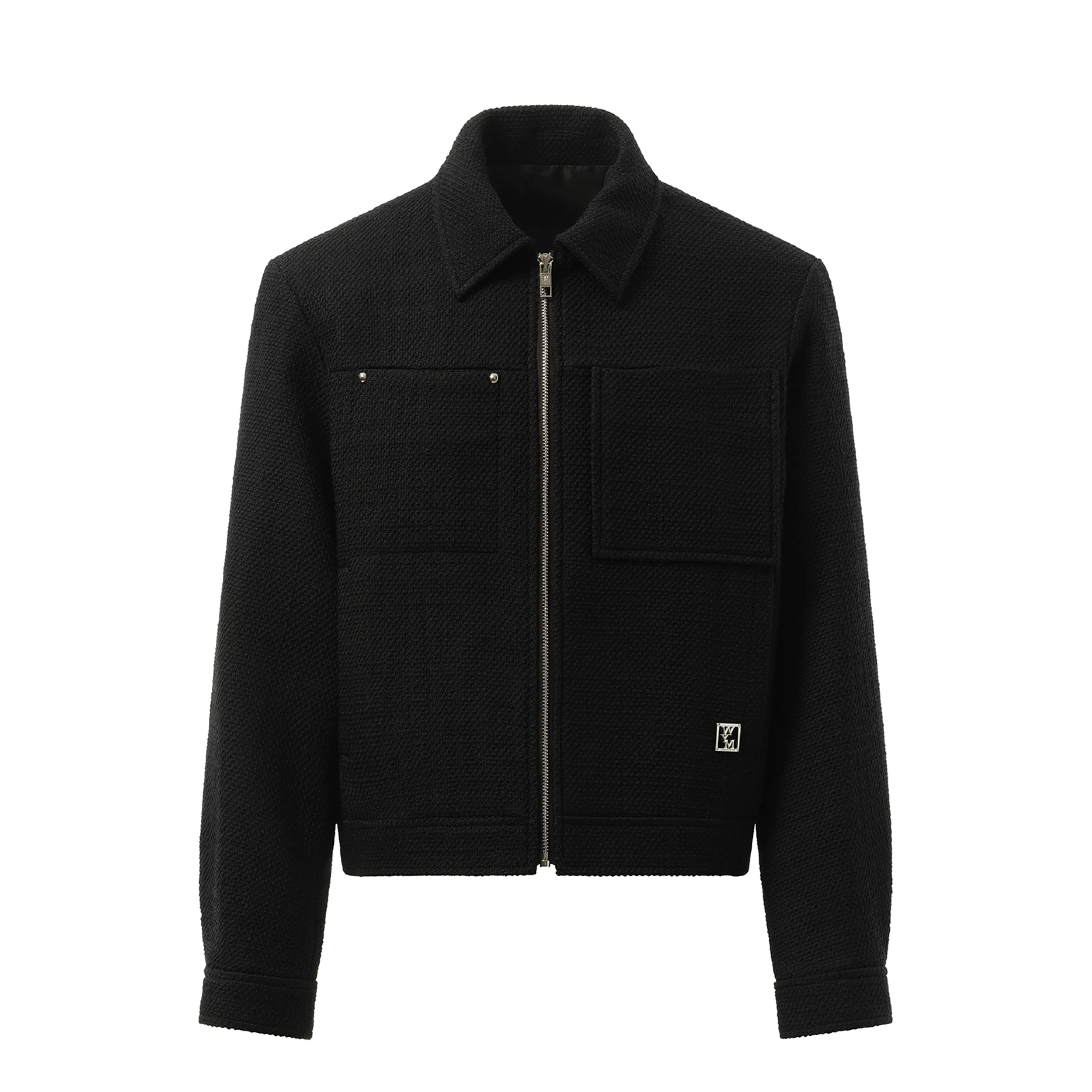 Wool Zip Blouson in Black