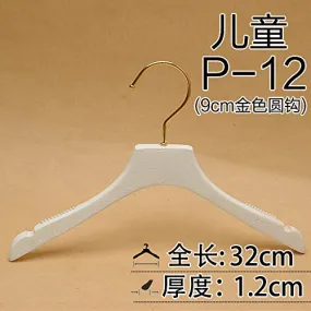 Xyijia Hanger (10Pcs/ Lot Wooden Hanger Children's Clothing Store White Washed White Brushed Baby Children's Clothing Store Gold Long Hook